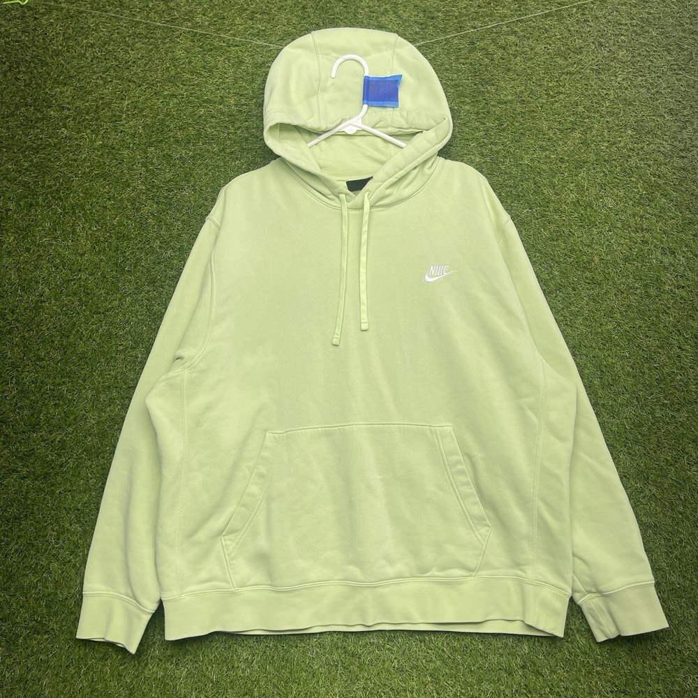 Nike Hoodie Mens XL Flight Athletic Y2K Sportswear Fleece Neon Green Nike Air
